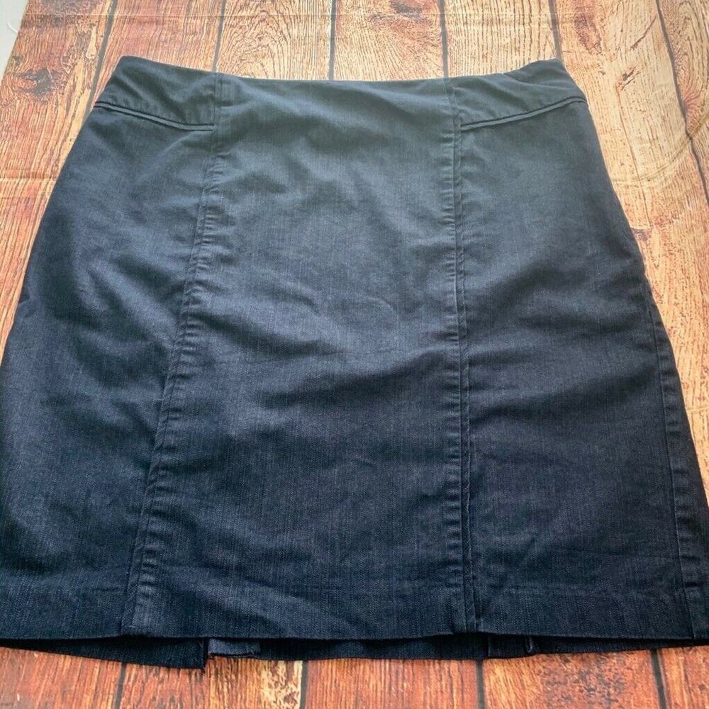 New York & Company Womens A Line Skirt Blue Mini Stretch Denim Side Zipper 12